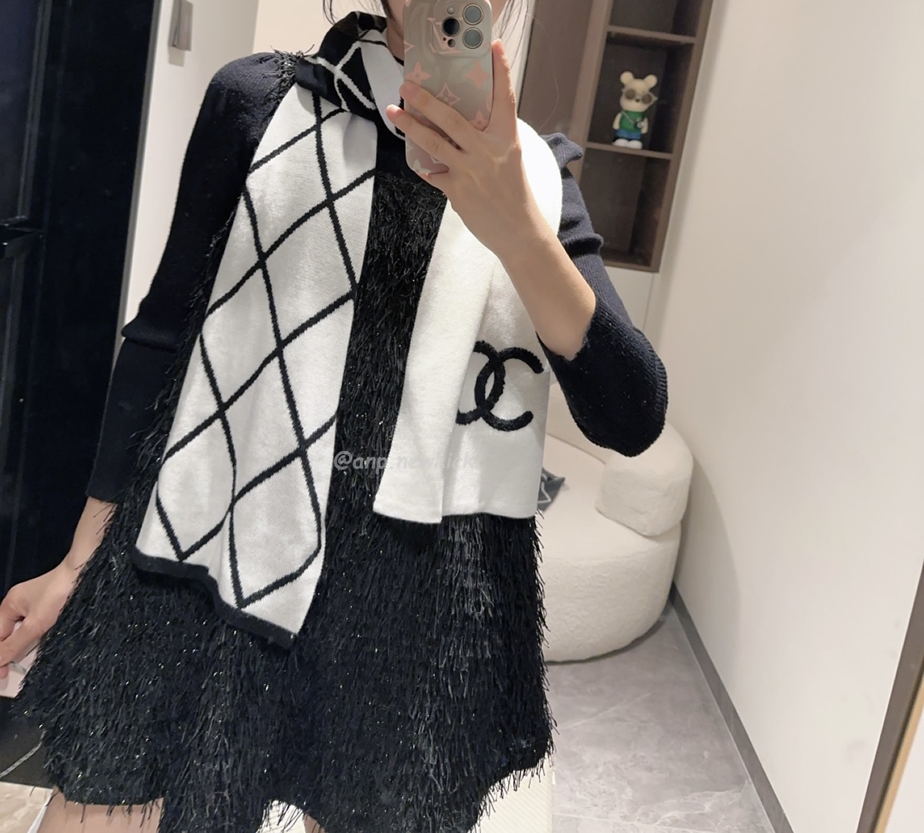 Chanel 2024 New 24b Cashmere Knitted Scarf 30x180cm (3) - www.newkick.vip